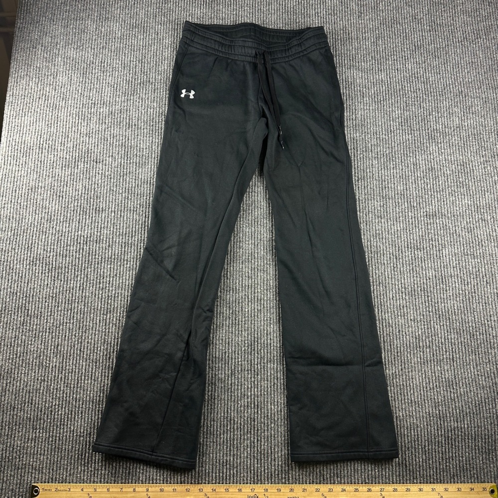 Under Armour Storm Black Semi-Fitted Fleece Lined Wide Leg Jogger Pants Womens S